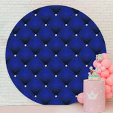 Aperturee - Royal Blue Round Diamond Happy Birthday Backdrop